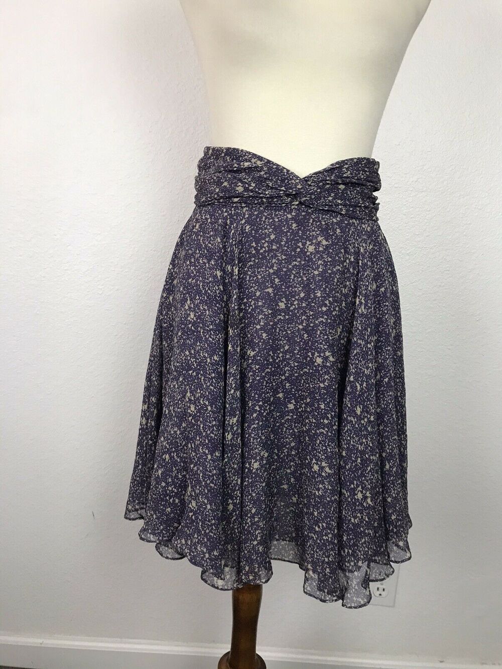 Z Spoke Zac Posen New York Silk Print Mini Skirt